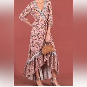 Farm Rio Anthropologie Floral Clara Maxi Wrap Dress XL